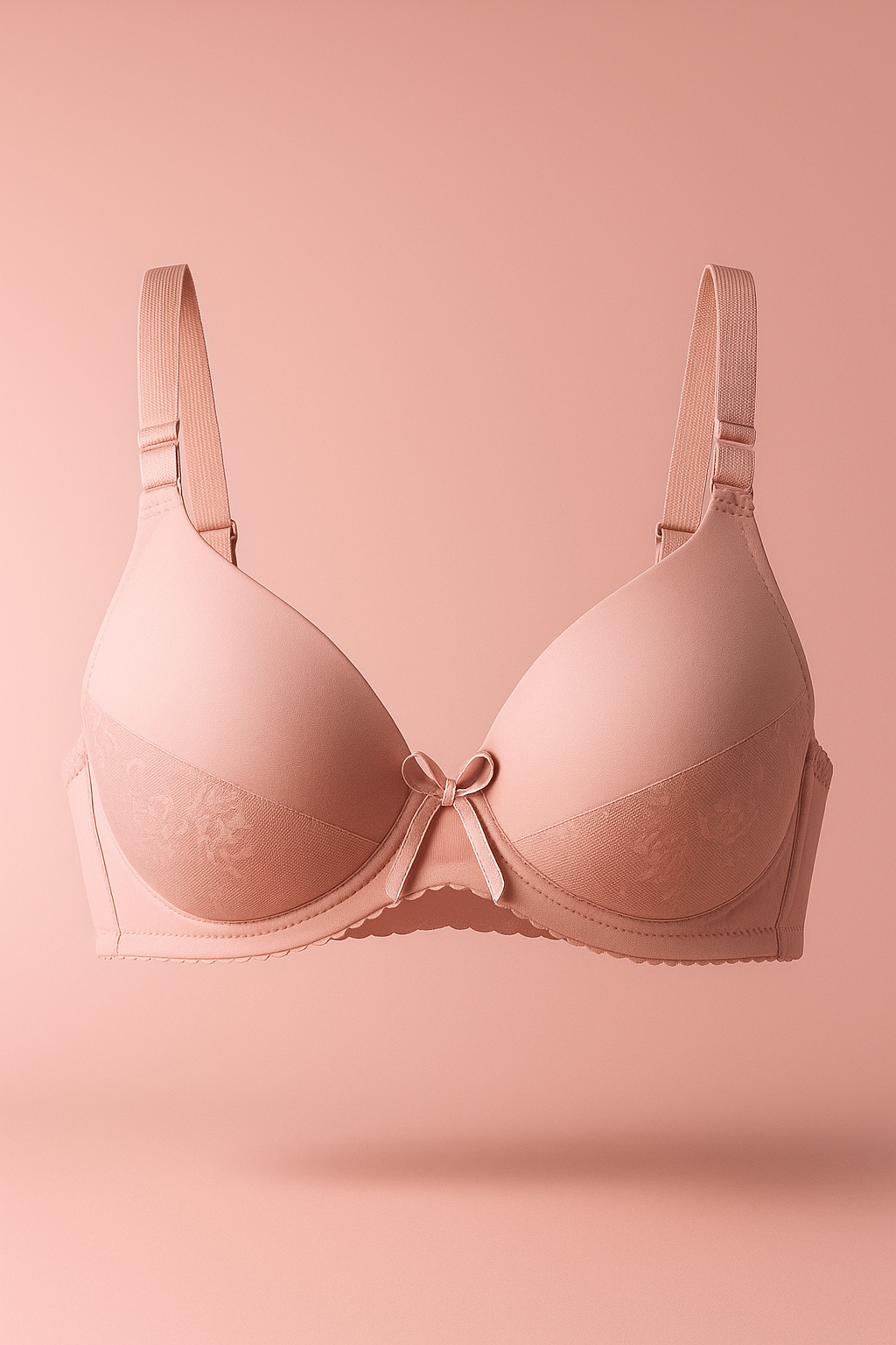 Pack of 5-Elegant Lace Underwire Bra with Satin Bow Accent