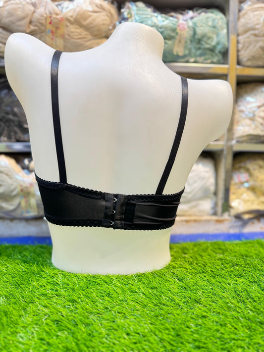 Luxury Black Lace Bra & Panty Set – Padded, Underwired, Elegant Design