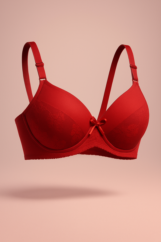 Pack of 5-Elegant Lace Underwire Bra with Satin Bow Accent